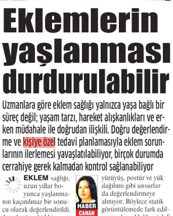 Eklemlerin yaşlanması durdurulabilir